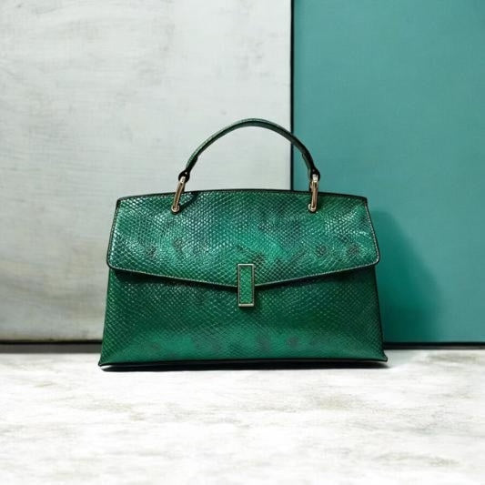 Emerald Luxe Metallic Handbag