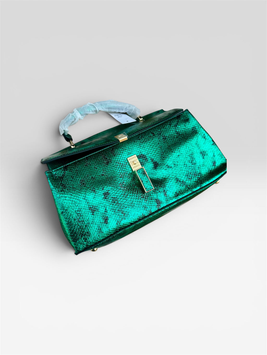 Emerald Luxe Metallic Handbag
